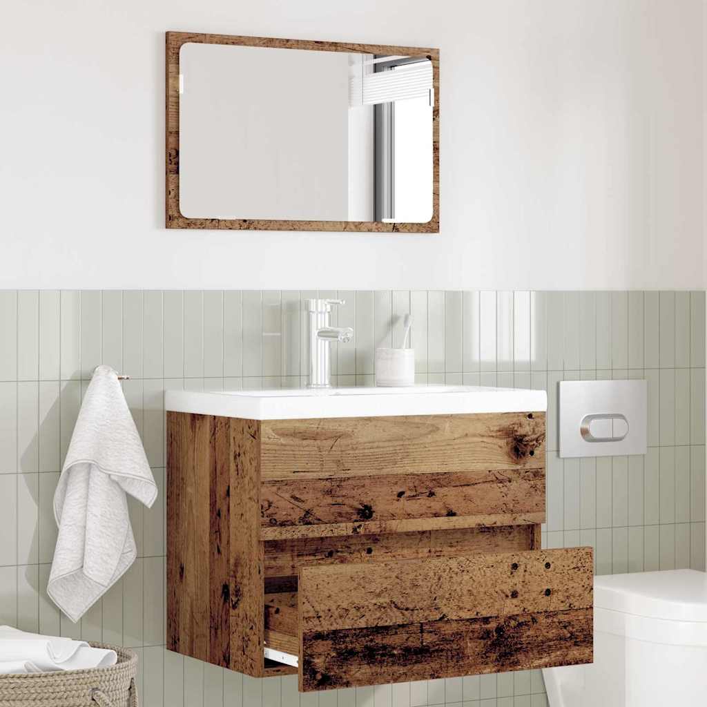 2 Piece Bathroom Furniture Set Old Wood Engineered Wood