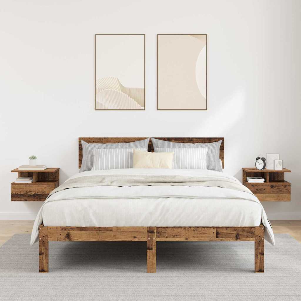 Floating Nightstands 2 pcs Old Wood 40x31x27 cm Engineered Wood