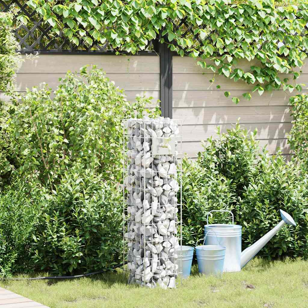 PRBURY Gabion Faucet 25x25x100 cm Stainless Steel - Silver