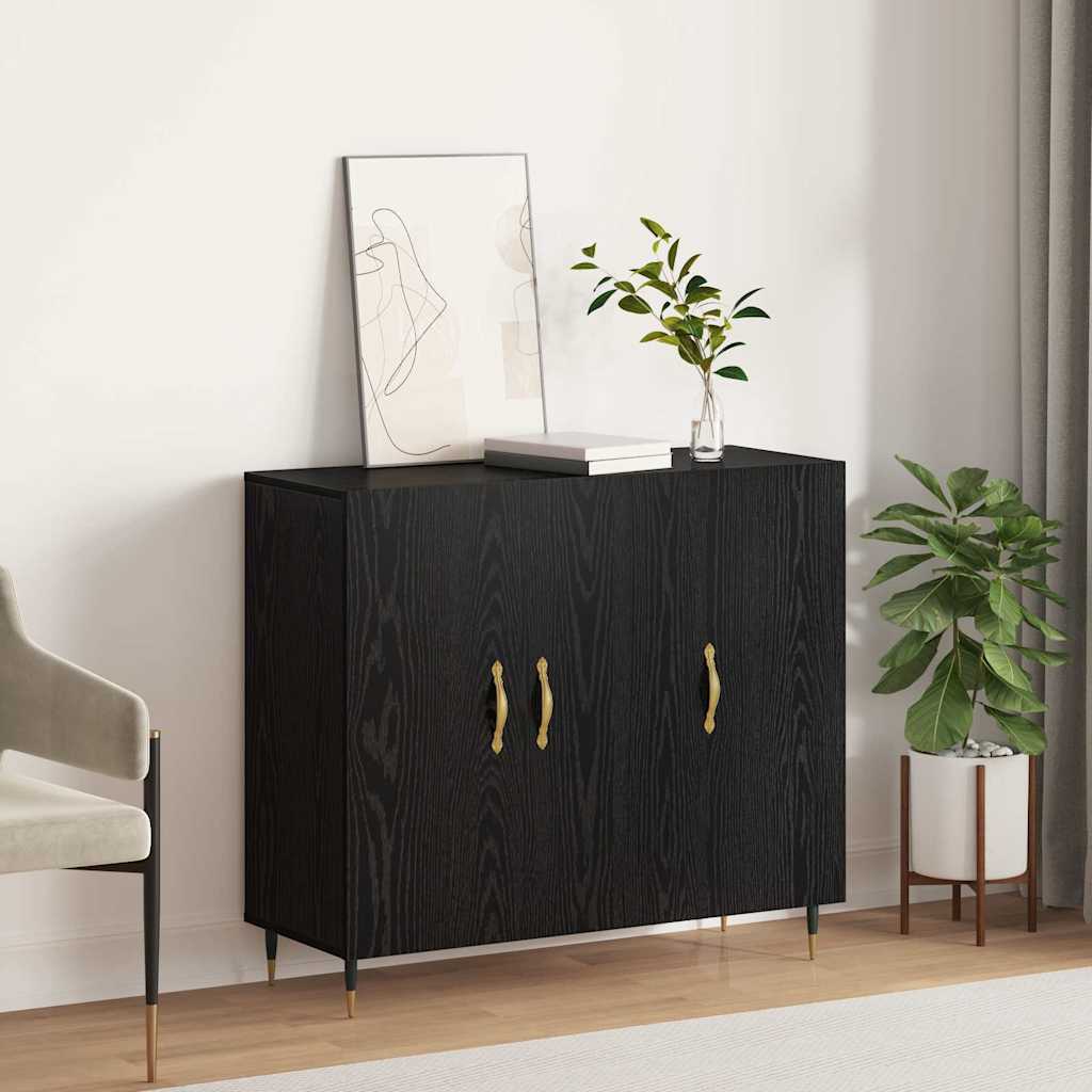 Sideboard Black 90 x 34 x 80 cm Engineered wood