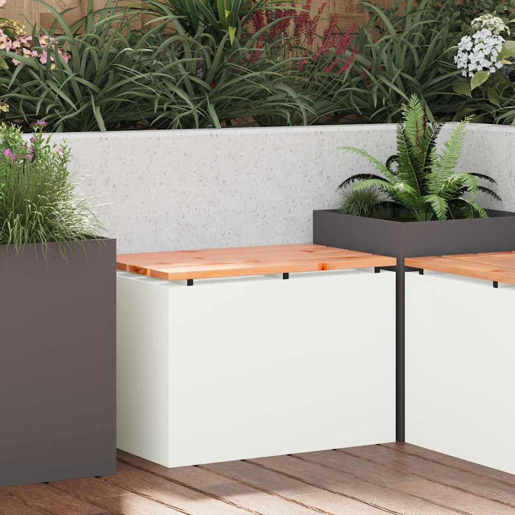 PERCOVE Garden Bench 60x40x43 cm Steel - White