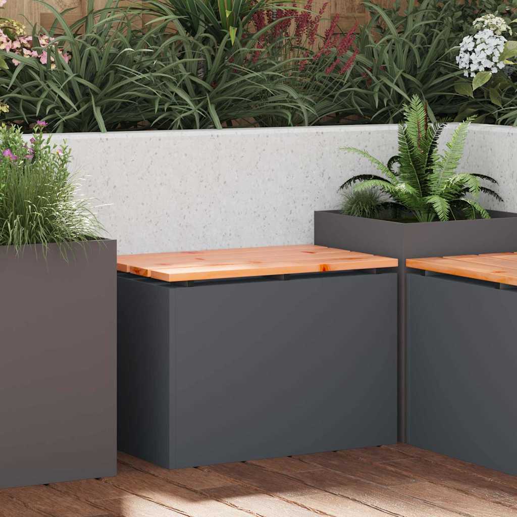 PERCOVE Garden Bench Anthracite 60x40x43 cm Steel