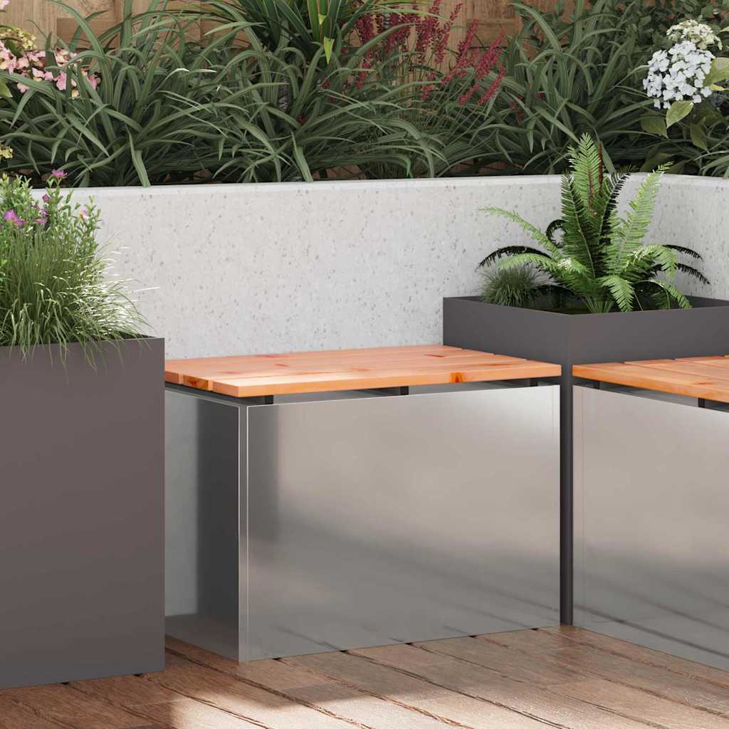 PERCOVE Garden Bench 60x40x43 cm Galvanised Steel - Silver