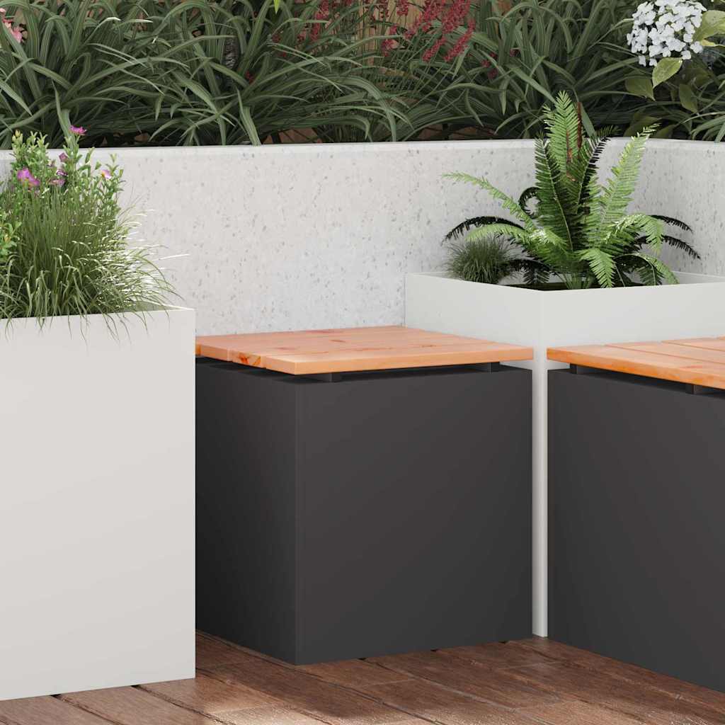 PERCOVE Garden Bench 40x40x43 cm Steel - Black
