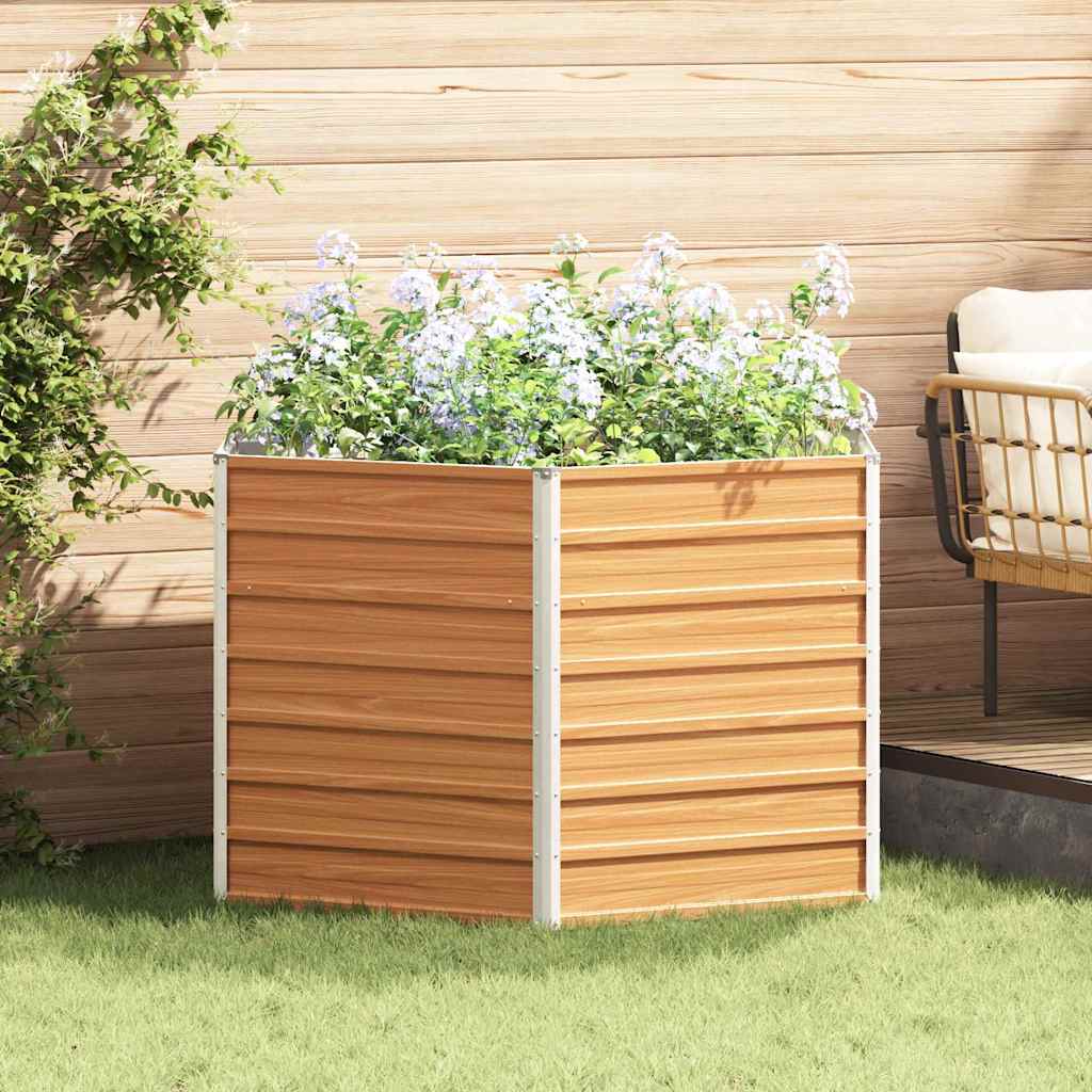 OLHCOVE Raised Garden Bed Light 129x129x77 cm - Brown
