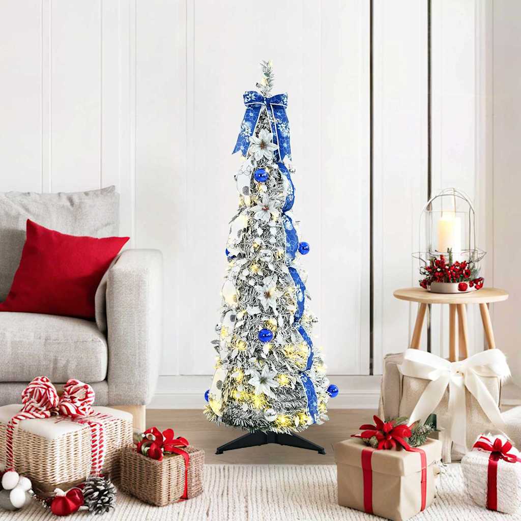 KRISEN Artificial Christmas Tree with 50 LEDs Green 120 cm PVC