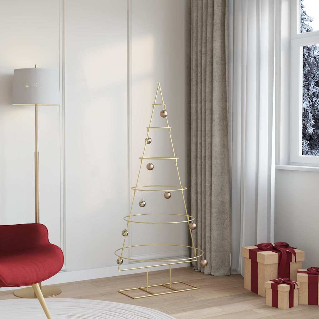 FLIXNOR Metal Christmas Tree with Stand Gold 150 cm Powder-coated steel