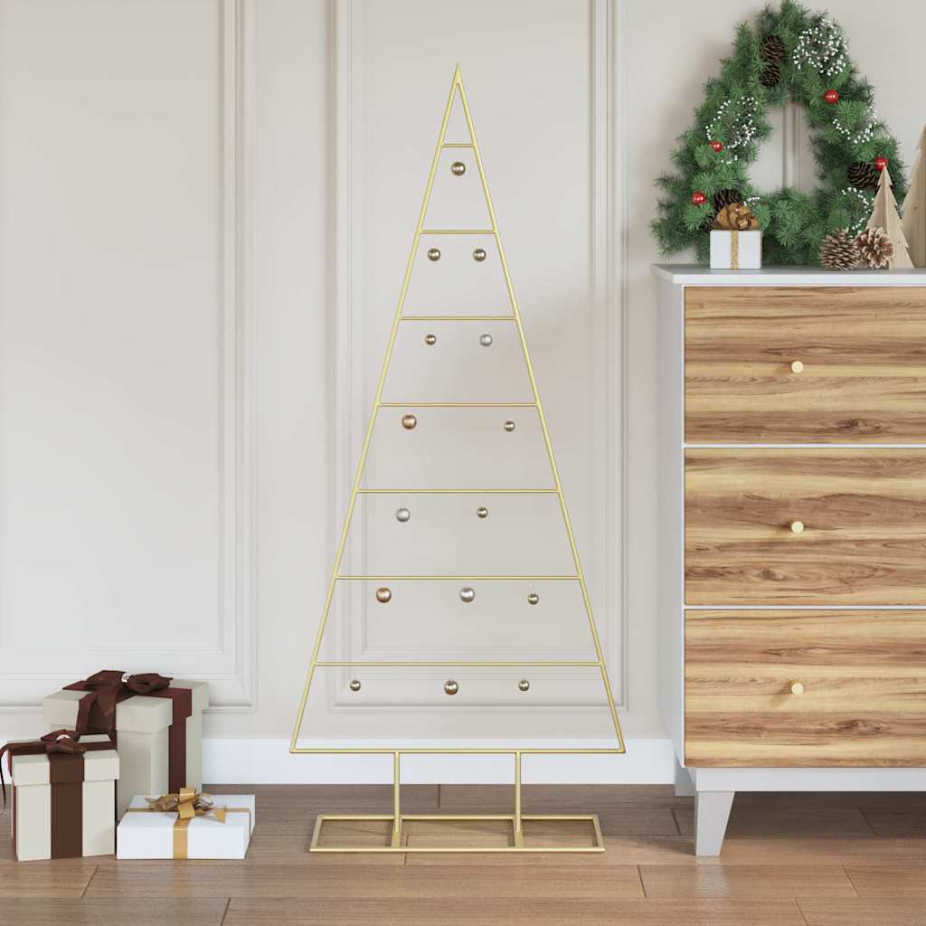 FLIXNOR Metal Christmas Tree with Stand Gold 125 cm Powder-coated steel