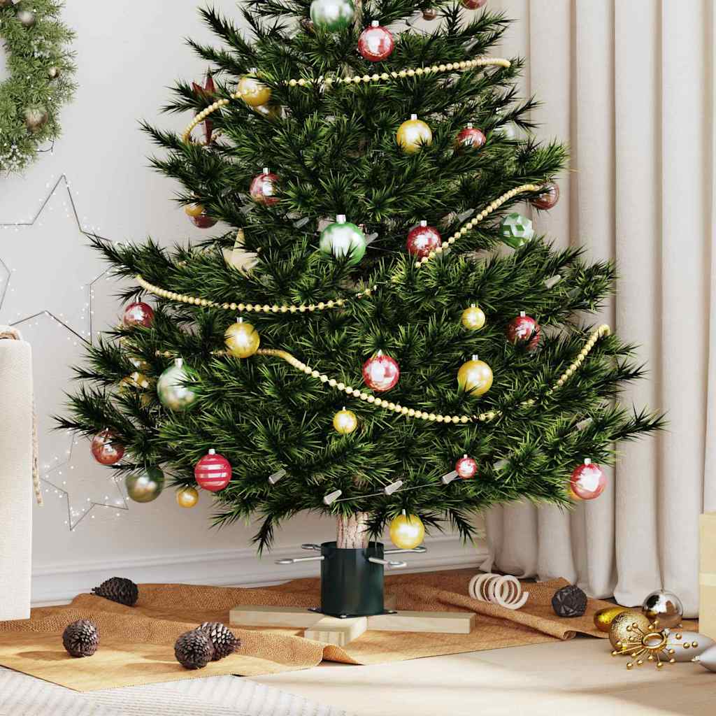 FLIXNOR Christmas Tree Stand 1.73 Green 50 x 50 x 16 cm Solid Pine Wood