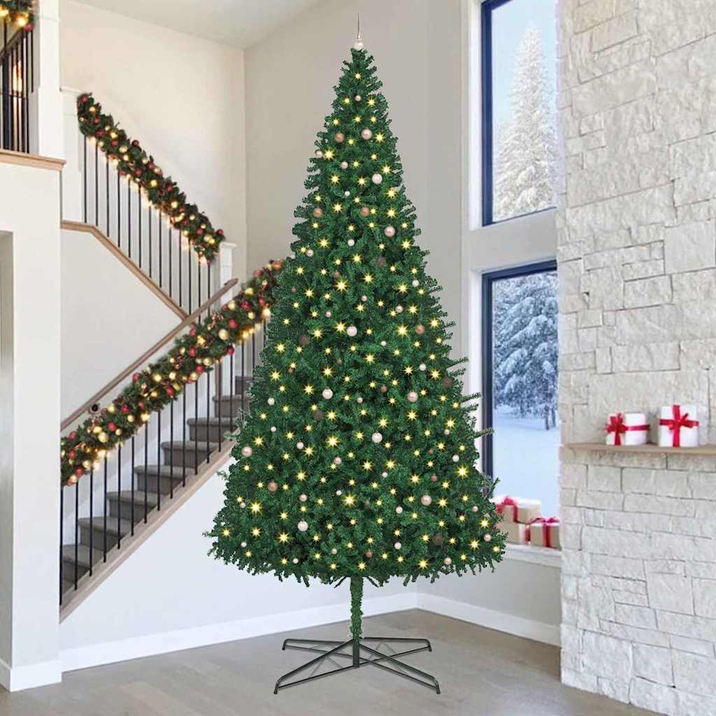 EMBERLY Christmas Tree with Decorative String Lights Green 400 cm PVC