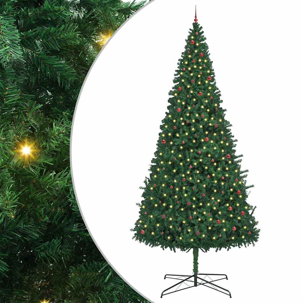 EMBERLY Christmas Tree with Decorative String Lights Green 400 cm PVC