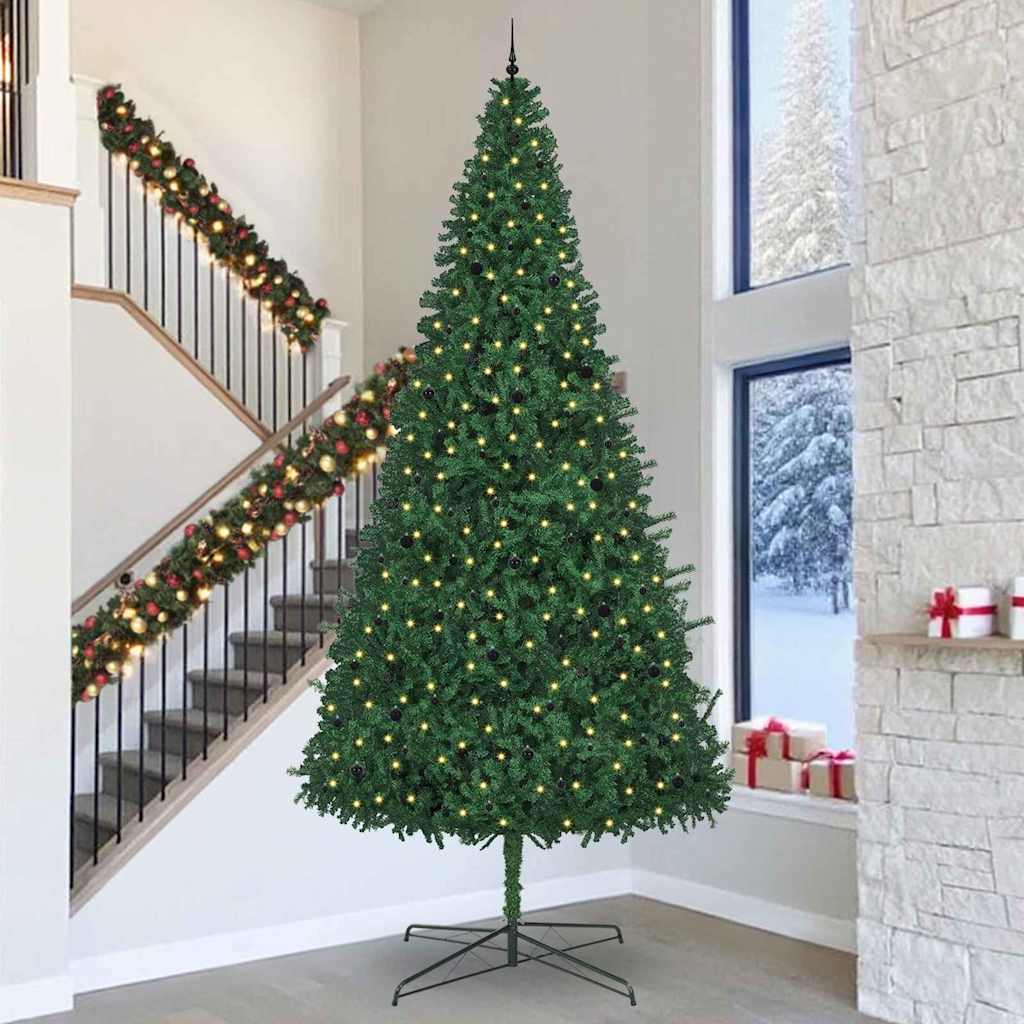 EMBERLY Christmas Tree with Decorative String Lights Green 400 cm PVC