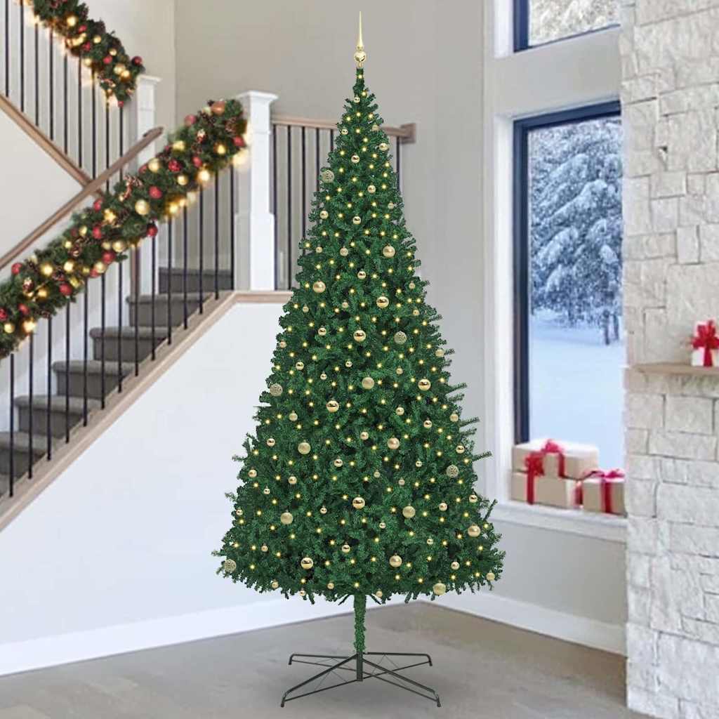 EMBERLY Christmas Tree with Decorative String Lights Green 400 cm PVC