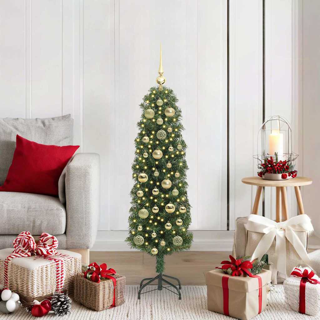 CLOVYN Artificial Christmas Tree with 150 LEDs with Stand Green 120 cm
