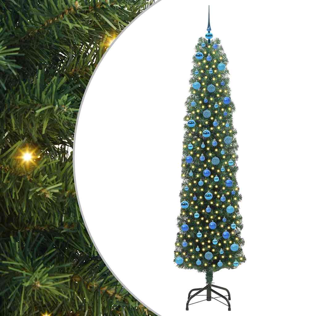 CLOVYN Artificial Christmas Tree with 300 LEDs with Stand Green 240 cm