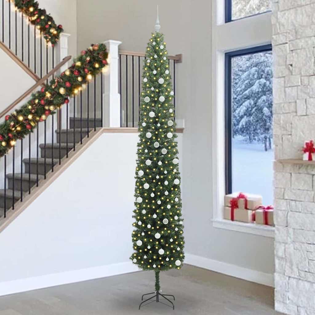 CLOVYN Artificial Christmas Tree with 300 LEDs with Stand Green 300 cm