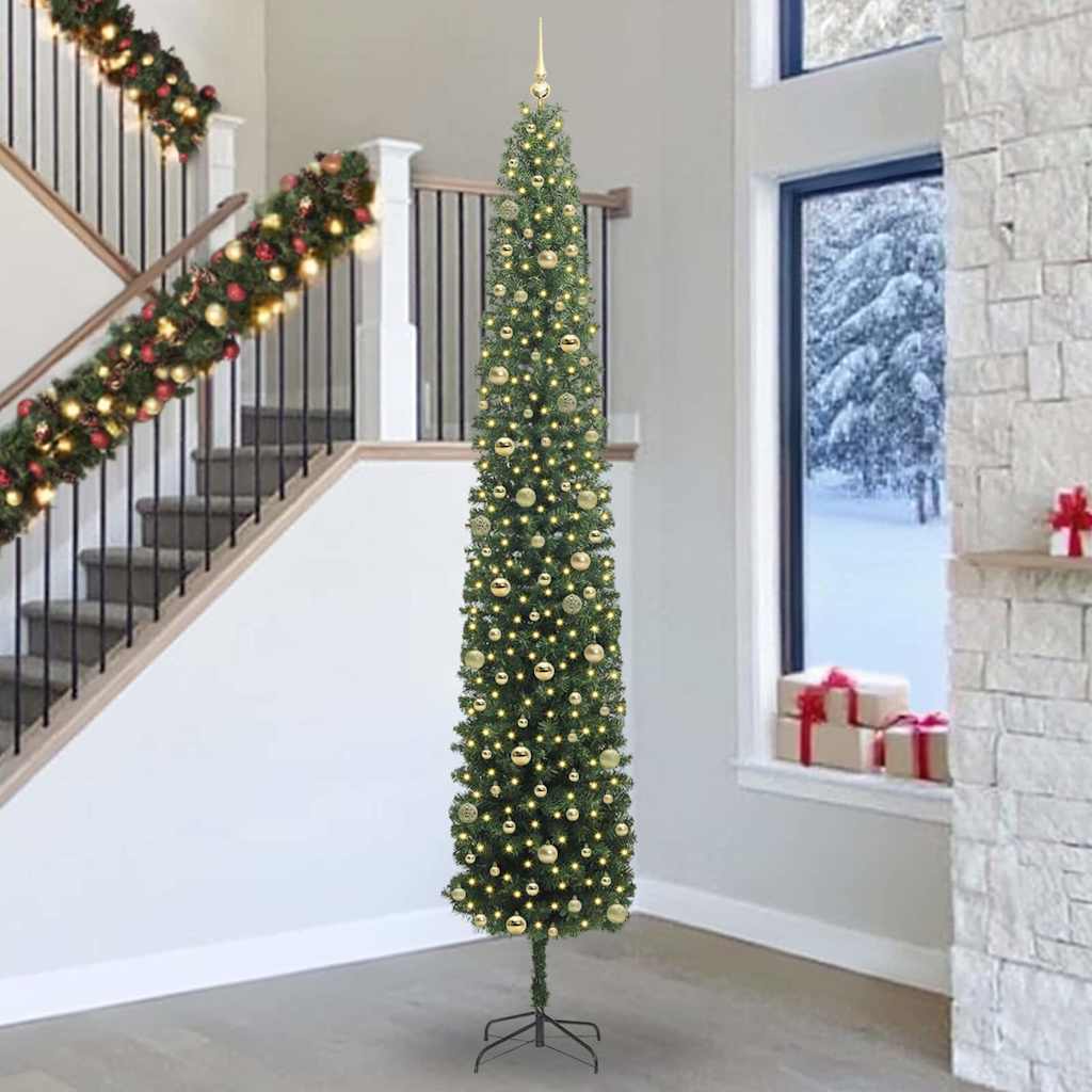 CLOVYN Artificial Christmas Tree with 300 LEDs with Stand Green 300 cm