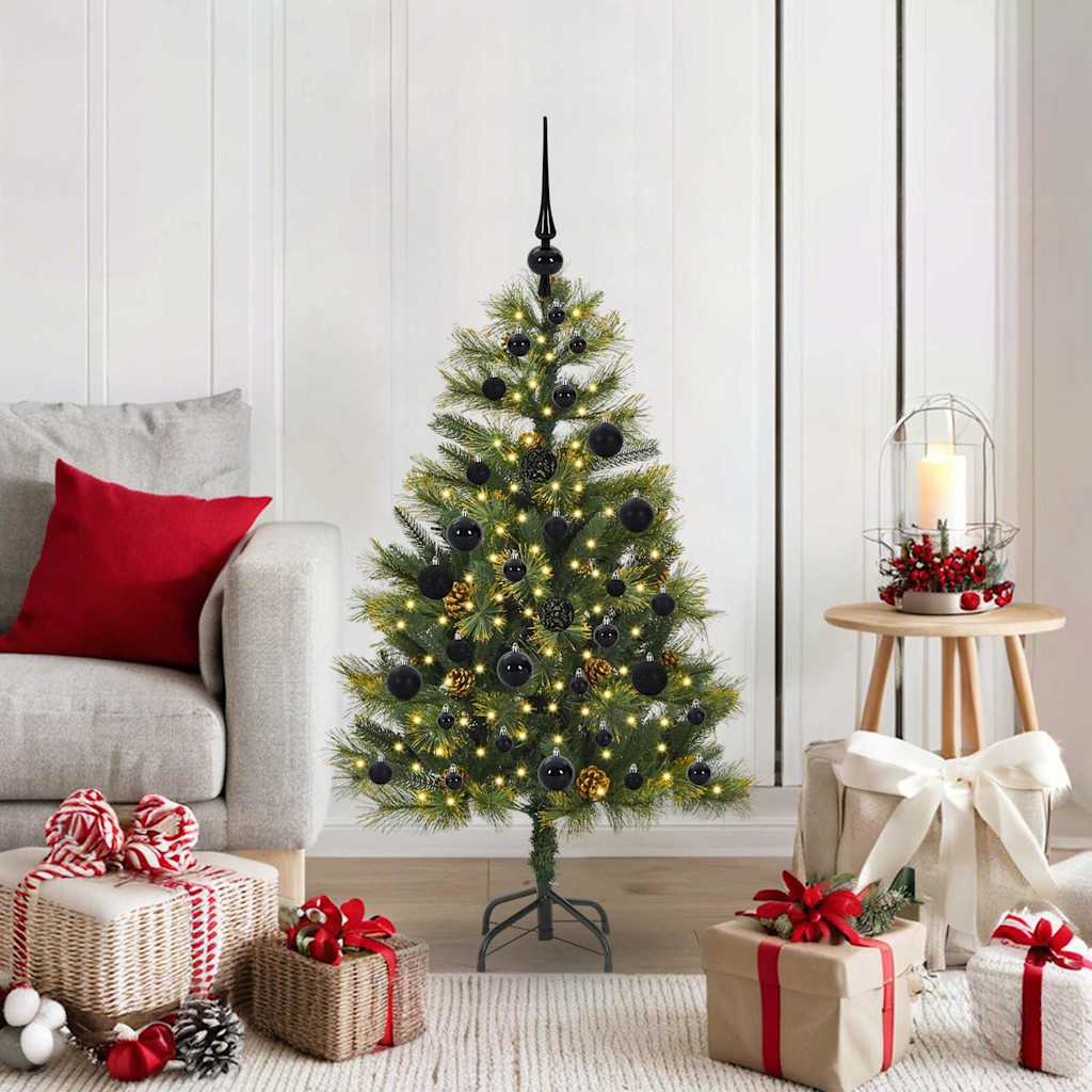 EVERIS Artificial Hinged Christmas Tree with Cones Green 120 cm