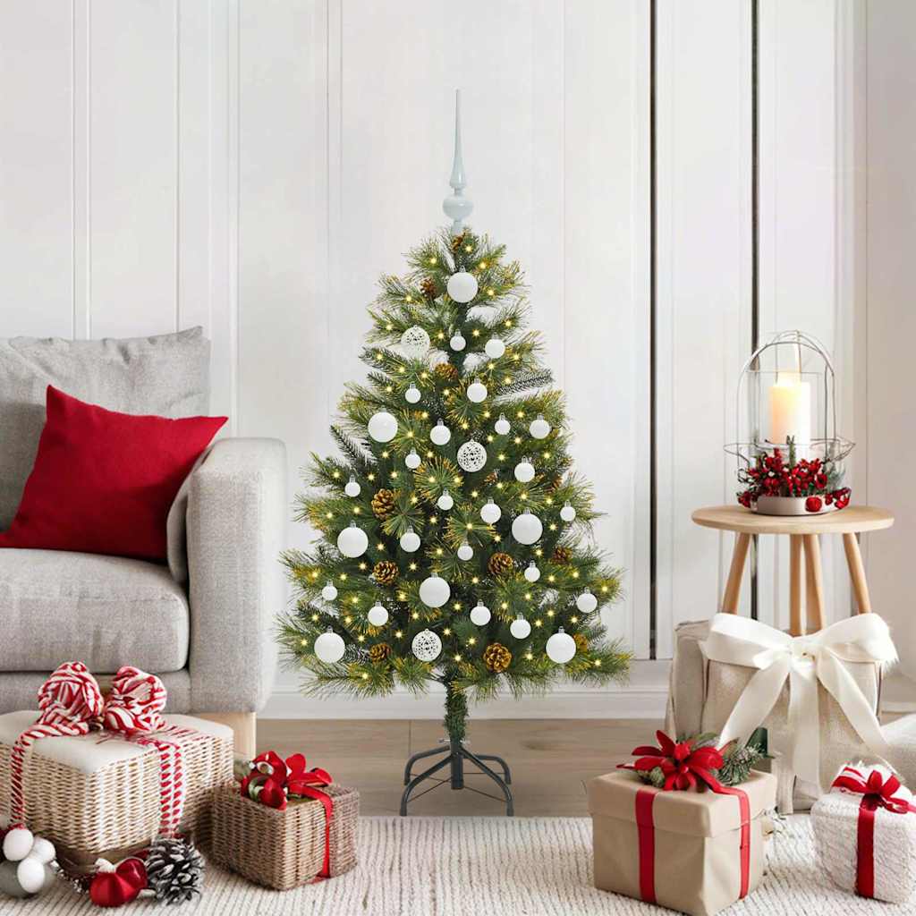 EVERIS Artificial Hinged Christmas Tree with Cones Green 120 cm