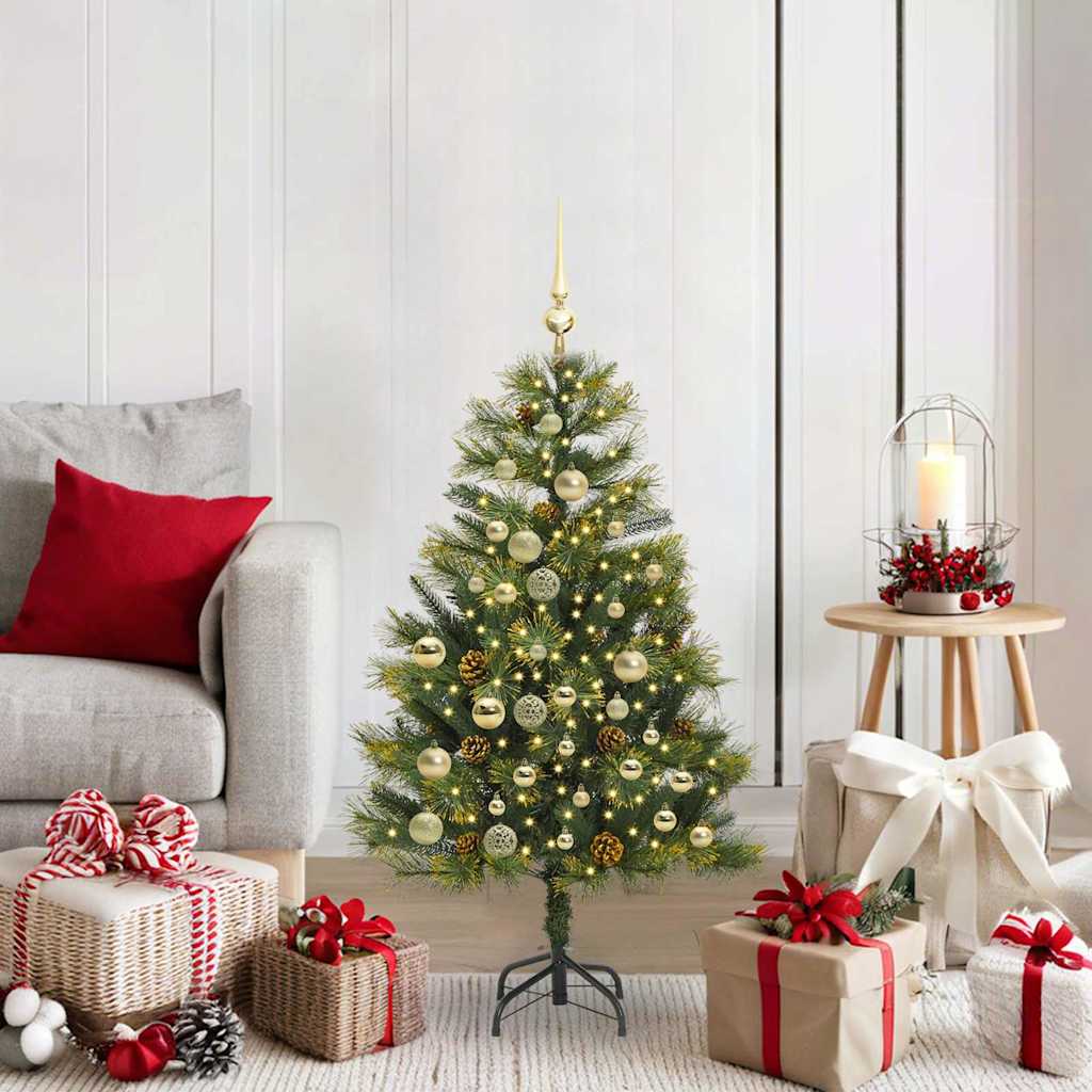 EVERIS Artificial Hinged Christmas Tree with Cones Green 120 cm