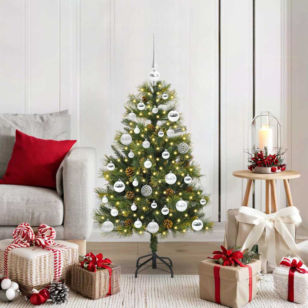 EVERIS Artificial Hinged Christmas Tree with Cones Green 120 cm