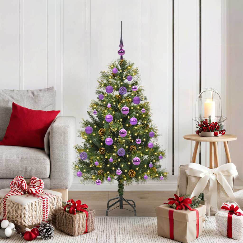 EVERIS Artificial Hinged Christmas Tree with Cones Green 120 cm