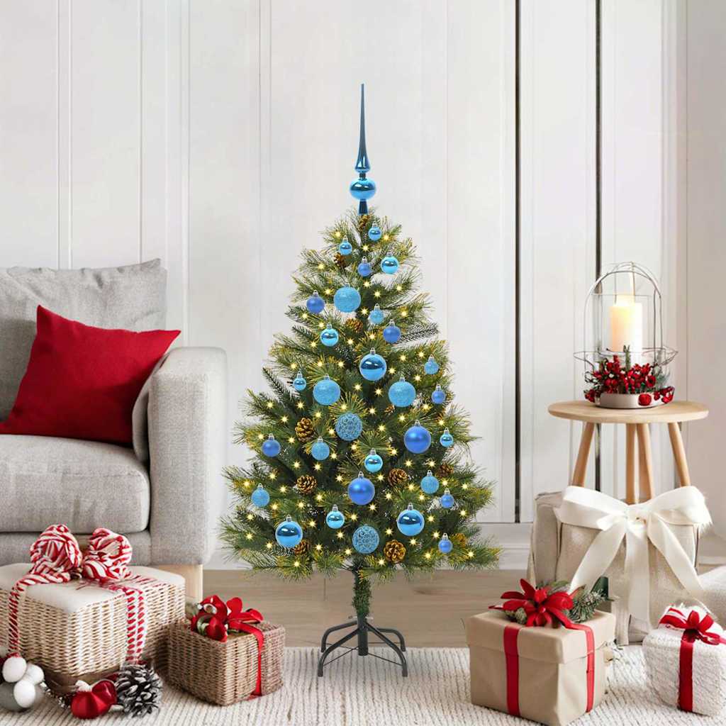 EVERIS Artificial Hinged Christmas Tree with Cones Green 120 cm