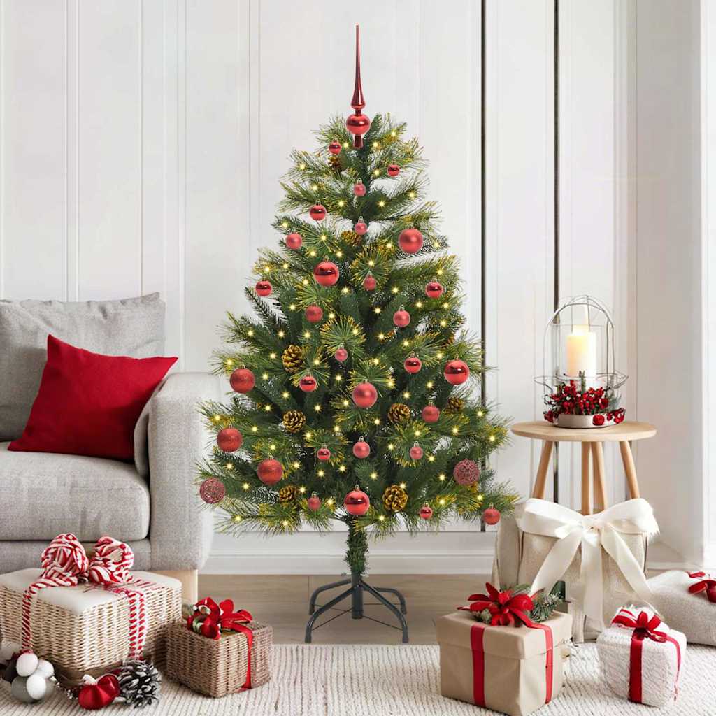 EVERIS Artificial Hinged Christmas Tree with Cones Green 150 cm