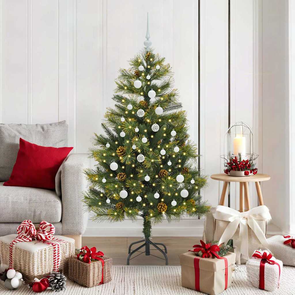 EVERIS Artificial Hinged Christmas Tree with Cones Green 150 cm