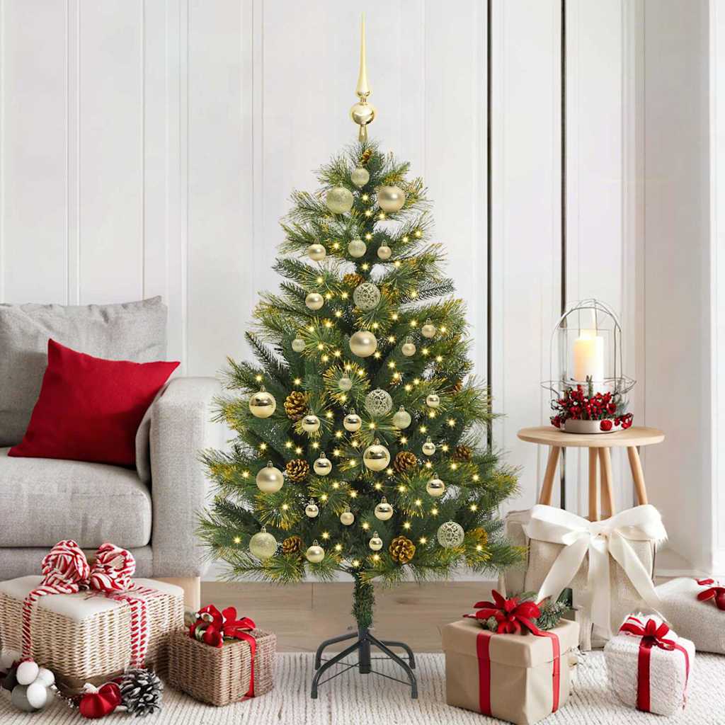 EVERIS Artificial Hinged Christmas Tree with Cones Green 150 cm