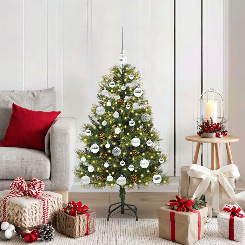 EVERIS Artificial Hinged Christmas Tree with Cones Green 150 cm