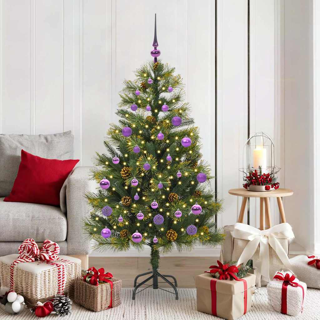 EVERIS Artificial Hinged Christmas Tree with Cones Green 150 cm