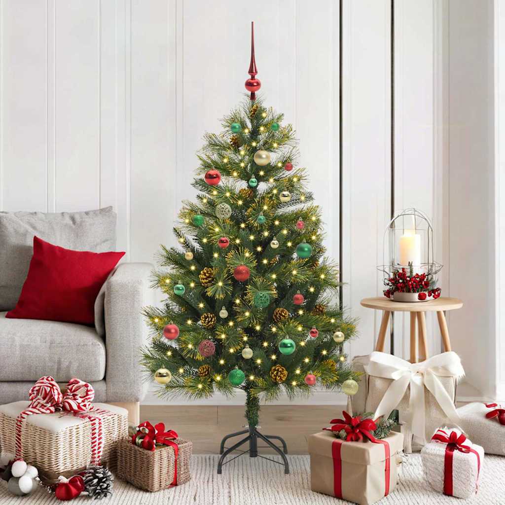 EVERIS Artificial Hinged Christmas Tree with Cones Green 150 cm