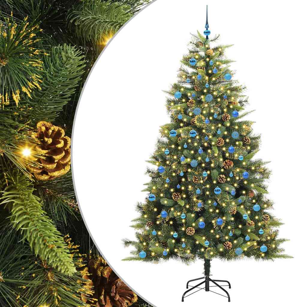 GLIMRA Artificial Hinged Christmas Tree with Cones Green 240 cm