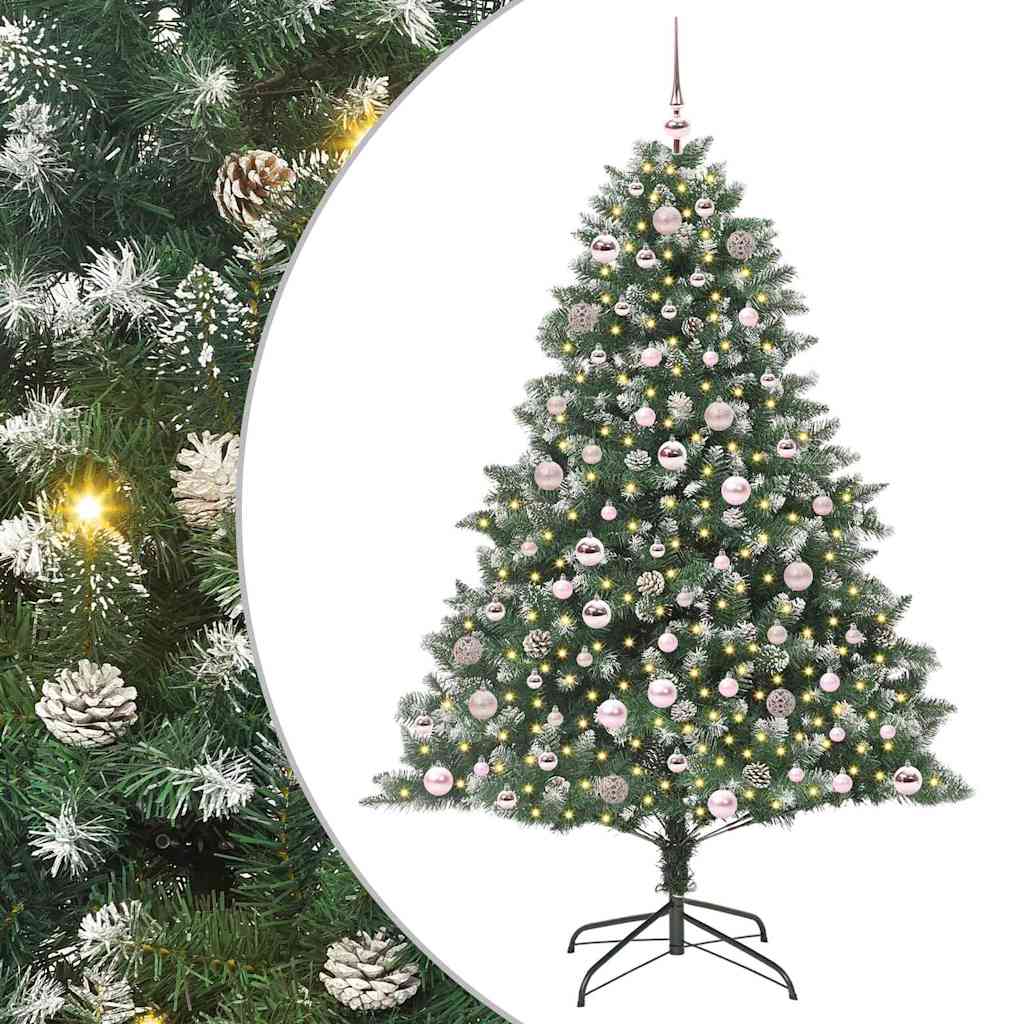 EMVER Artificial Christmas Tree with 300 LEDs with Stand Green 180 cm