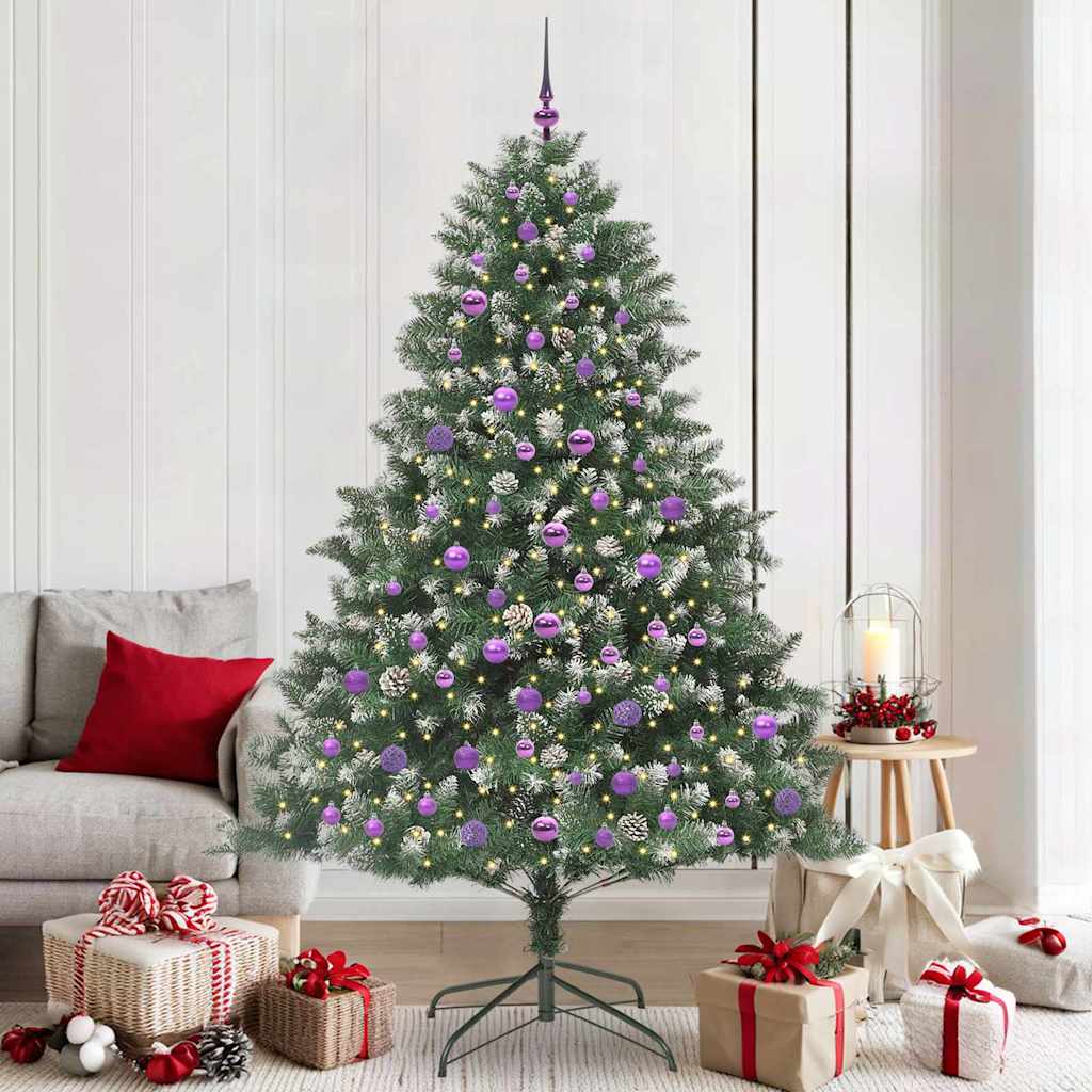 EMVER Artificial Christmas Tree with 300 LEDs with Stand Green 210 cm