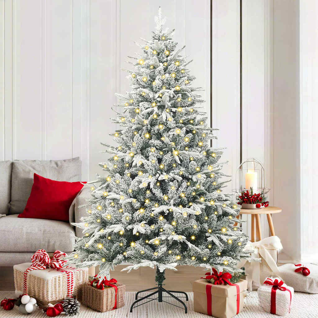 COSMER Artificial Pre-lit Christmas Tree Green 180 cm PVC and PE