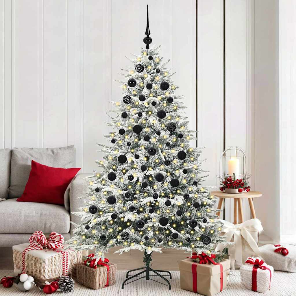 COSMER Artificial Pre-lit Christmas Tree with Ball Set Green 180 cm