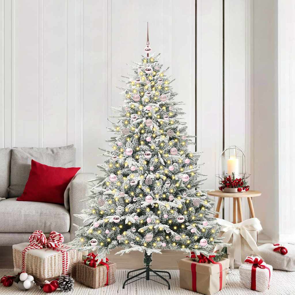 COSMER Artificial Pre-lit Christmas Tree with Ball Set Green 180 cm