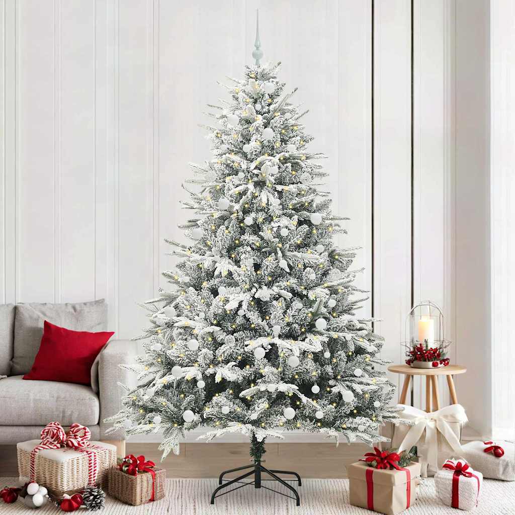 FELWIN Artificial Pre-lit Christmas Tree with Ball Set Green 240 cm
