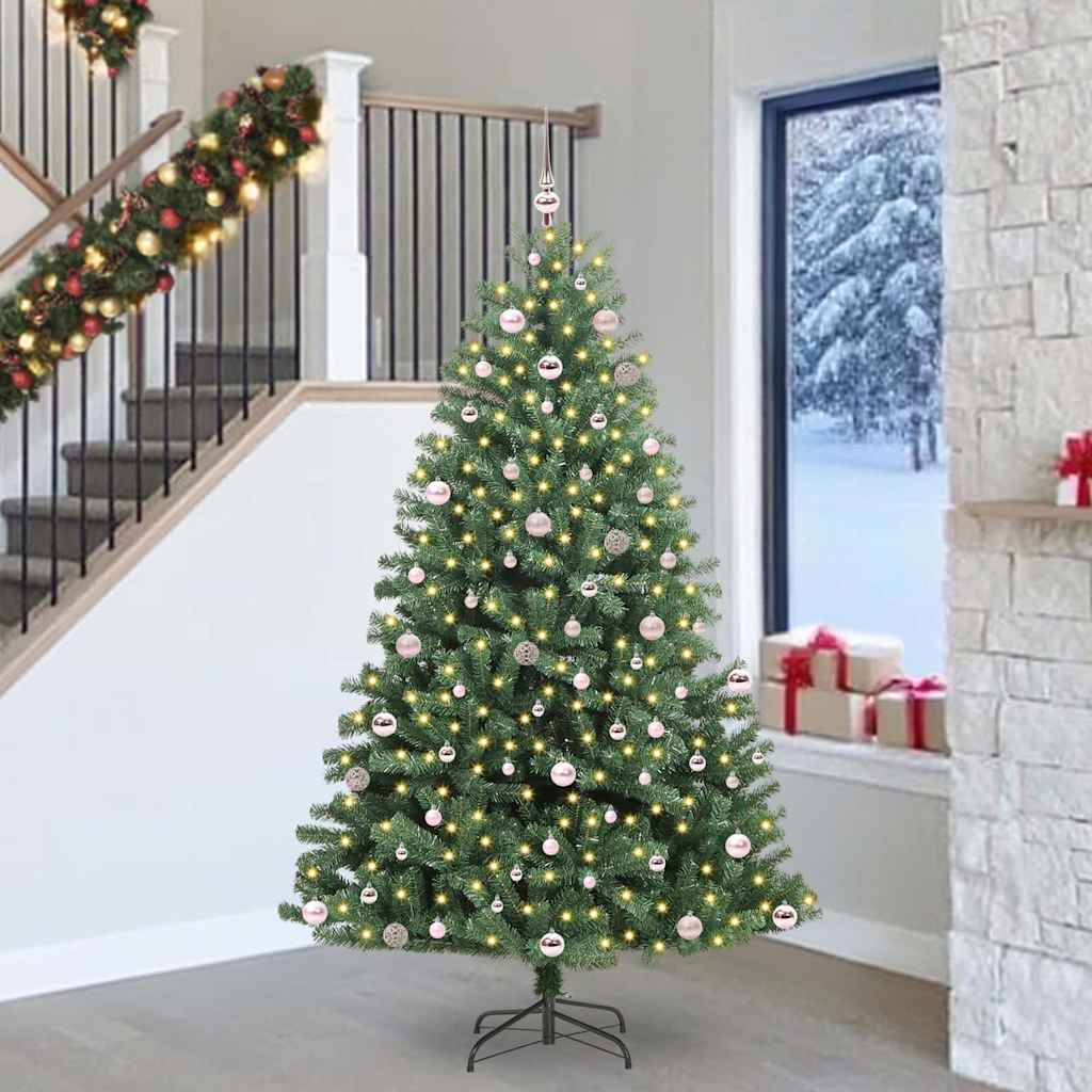 BLINCA Artificial Hinged Christmas Tree Green 240 cm PVC and Metal