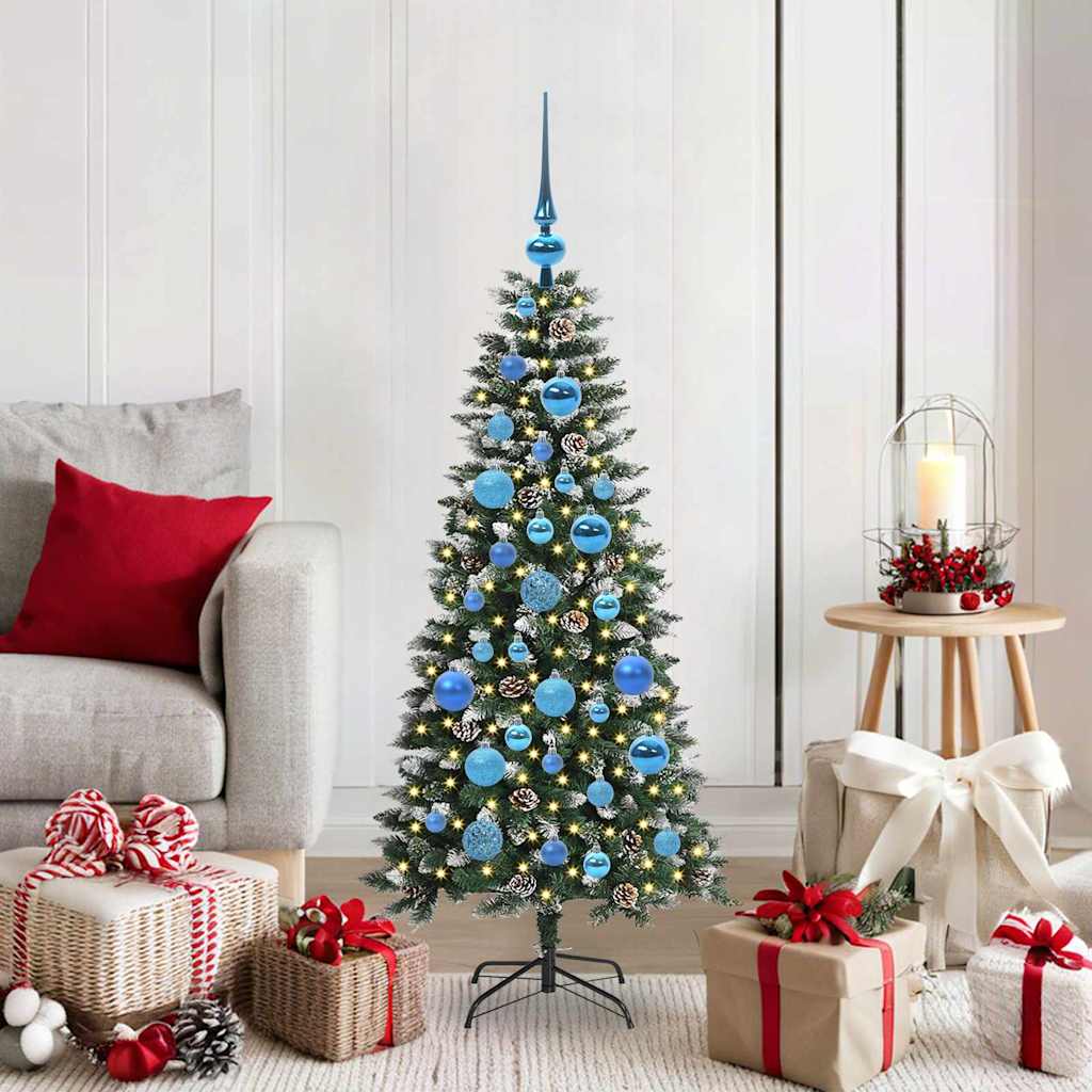 BRINLO Artificial Christmas Tree with 150 LEDs with Stand Green 120 cm