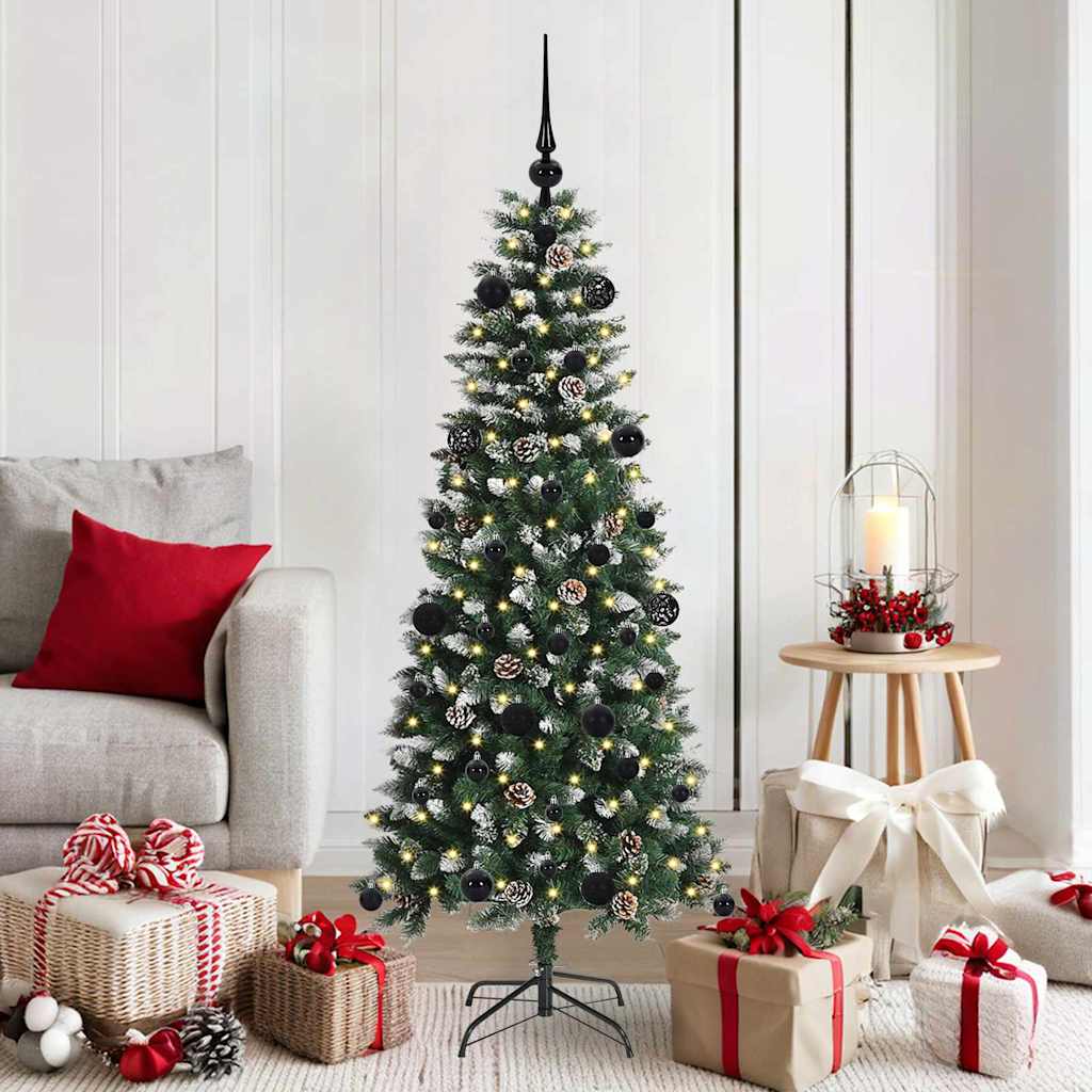 BRINLO Artificial Christmas Tree with 150 LEDs with Stand Green 150 cm