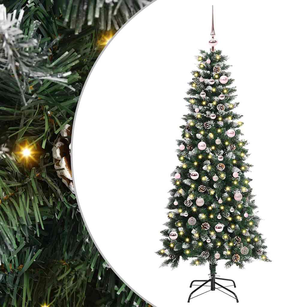 BRINLO Artificial Christmas Tree with 150 LEDs with Stand Green 150 cm