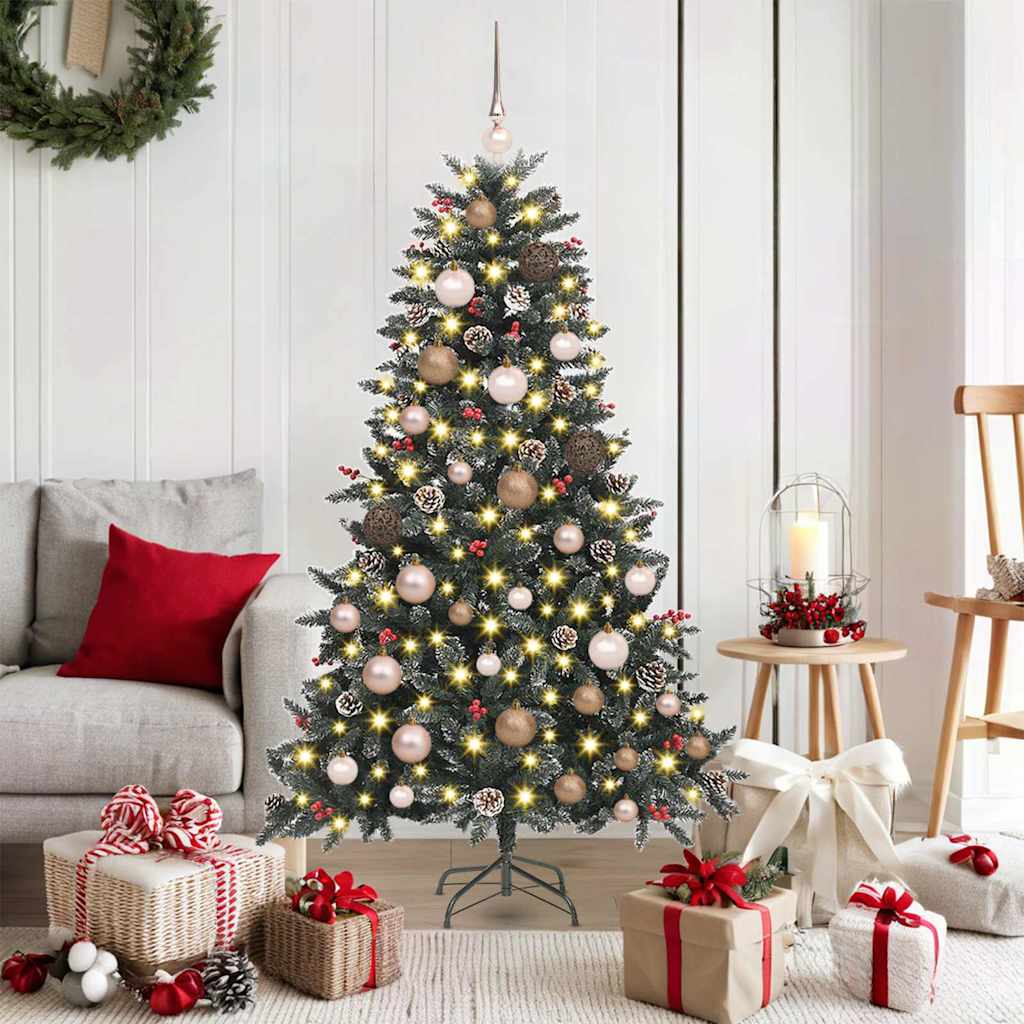 BRINLO Artificial Christmas Tree with 150 LEDs with Stand Green 150 cm