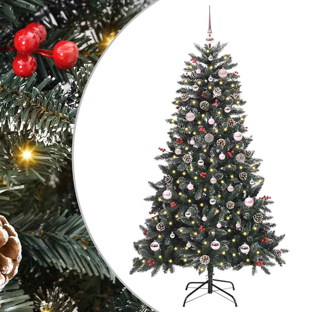 BRINLO Artificial Christmas Tree with 150 LEDs with Stand Green 150 cm