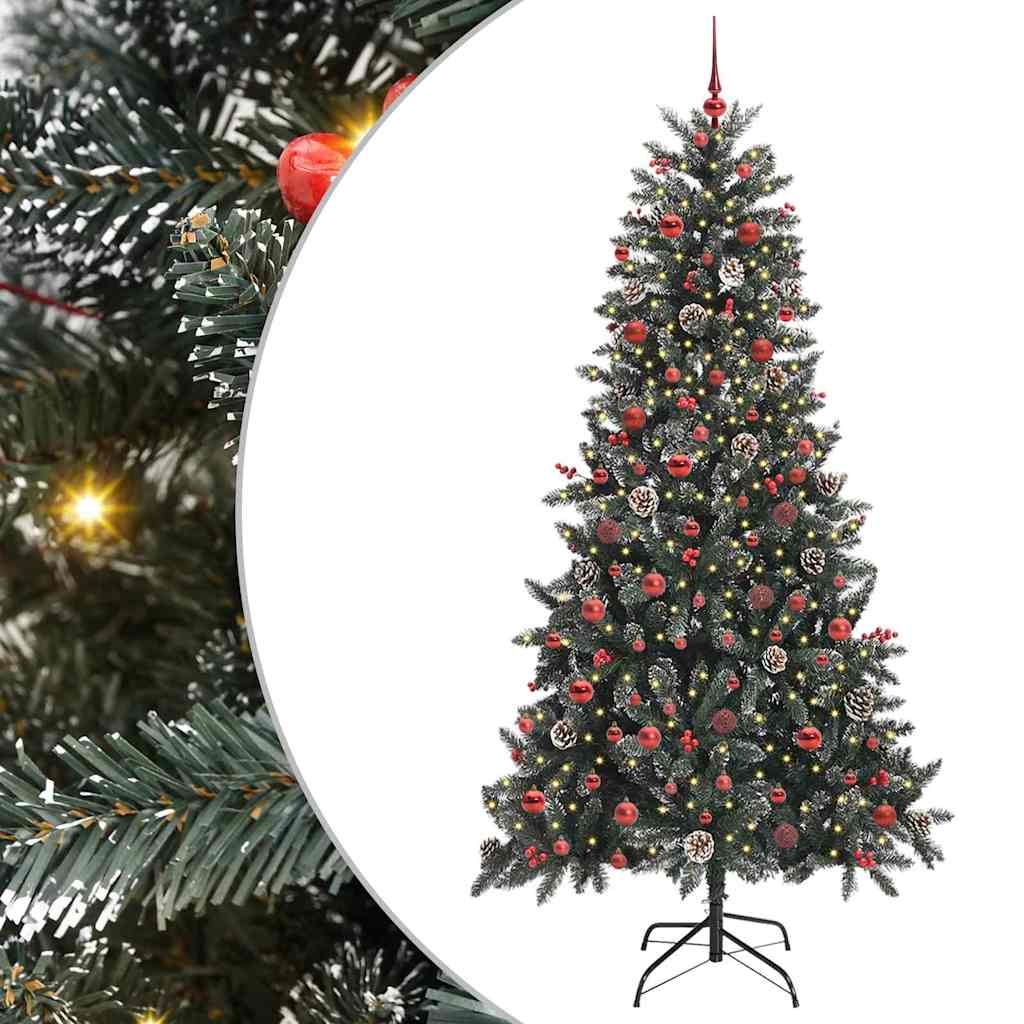 BRINLO Artificial Christmas Tree with 300 LEDs with Stand Green 210 cm