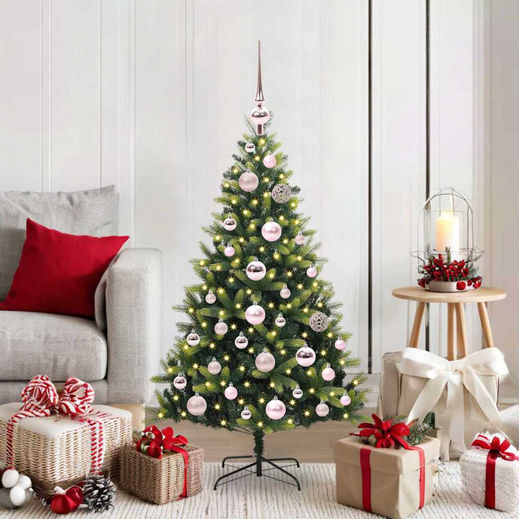 COZERA Artificial Hinged Christmas Tree 150 LEDs Green 120 cm
