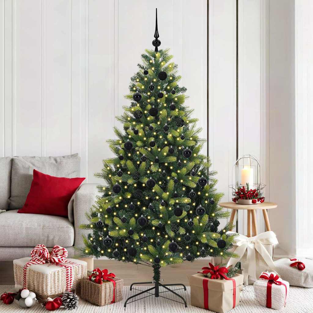 COZERA Artificial Hinged Christmas Tree 300 LEDs Green 180 cm