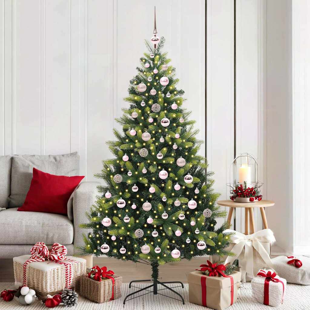 COZERA Artificial Hinged Christmas Tree 300 LEDs Green 180 cm